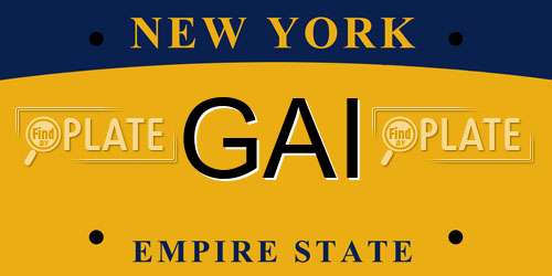 GAI New York License Plate