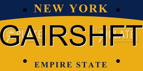 GAIRSHFT New York License Plate