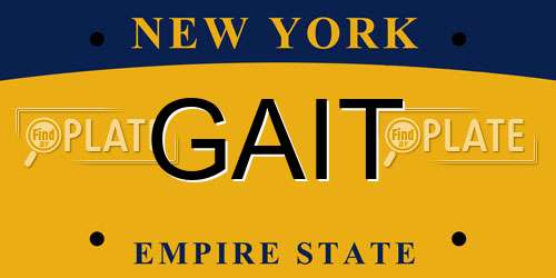GAIT New York License Plate