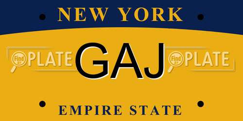 GAJ New York License Plate