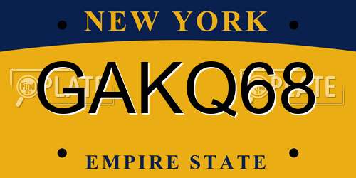 GAKQ68 New York License Plate