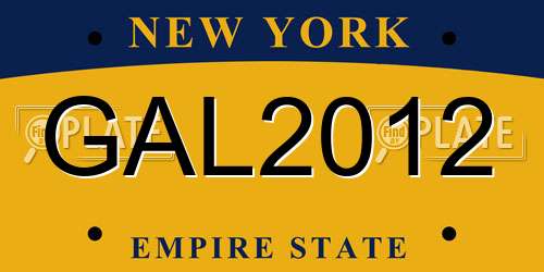 GAL2012 New York License Plate