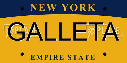 GALLETA New York License Plate
