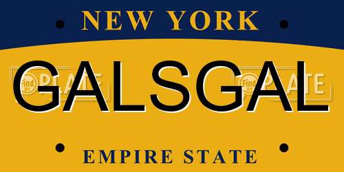 GALSGAL New York License Plate