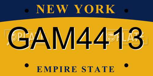 GAM4413 New York License Plate