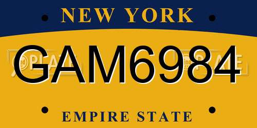 GAM6984 New York License Plate