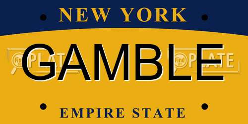 GAMBLE New York License Plate