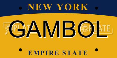 GAMBOL New York License Plate