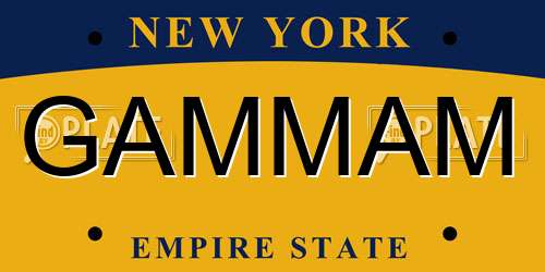 GAMMAM New York License Plate