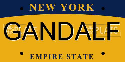 GANDALF New York License Plate
