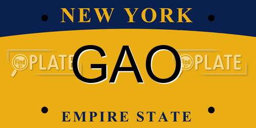 GAO New York License Plate