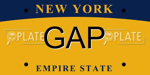 GAP New York License Plate