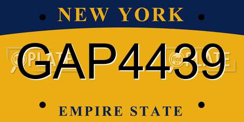 GAP4439 New York License Plate