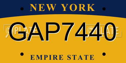 GAP7440 New York License Plate