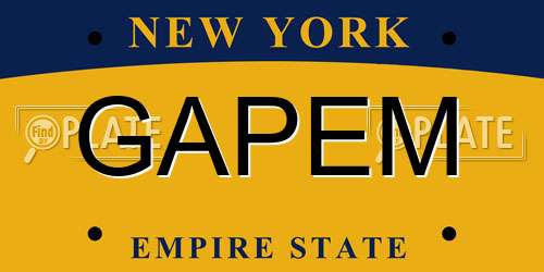 GAPEM New York License Plate
