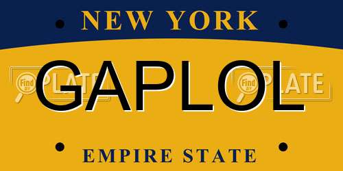 GAPLOL New York License Plate