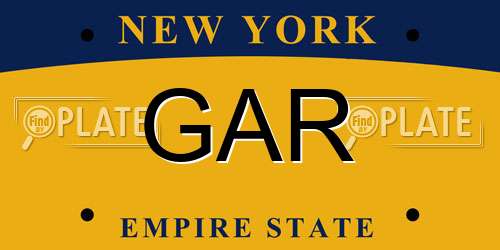 GAR New York License Plate