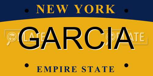 GARCIA New York License Plate