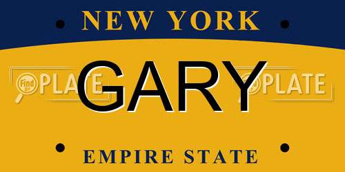 GARY New York License Plate