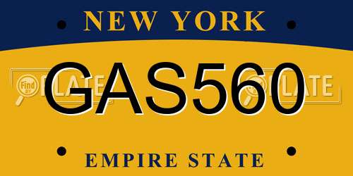 GAS560 New York License Plate