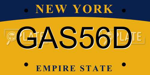 GAS56D New York License Plate