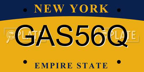 GAS56Q New York License Plate