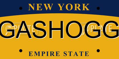 GASHOGG New York License Plate