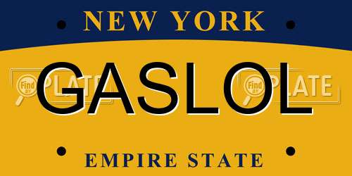 GASLOL New York License Plate