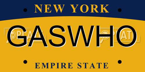 GASWHO New York License Plate