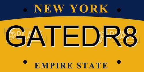 GATEDR8 New York License Plate