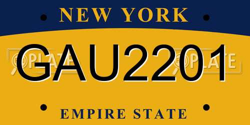 GAU2201 New York License Plate