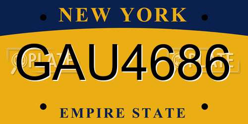 GAU4686 New York License Plate