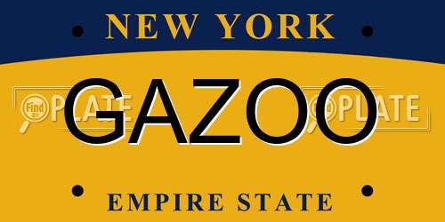 GAZOO New York License Plate