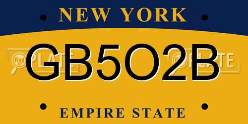 GB5O2B New York License Plate