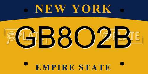 GB8O2B New York License Plate