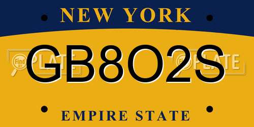 GB8O2S New York License Plate
