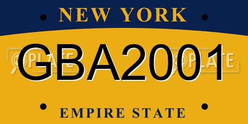 GBA2001 New York License Plate