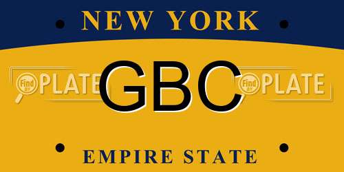 GBC New York License Plate