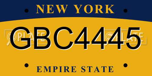 GBC4445 New York License Plate