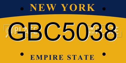 GBC5038 New York License Plate