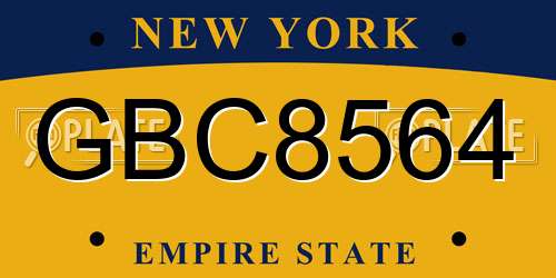 GBC8564 New York License Plate