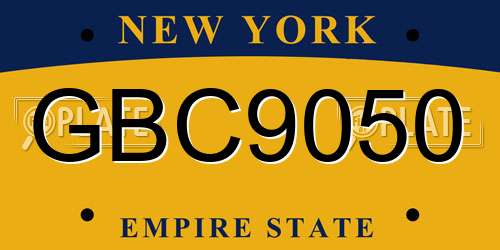 GBC9050 New York License Plate