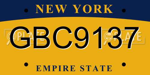 GBC9137 New York License Plate