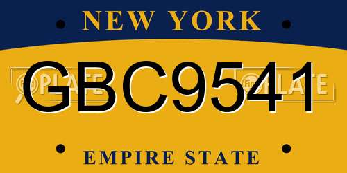 GBC9541 New York License Plate