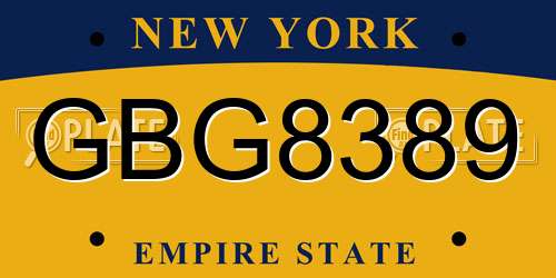GBG8389 New York License Plate