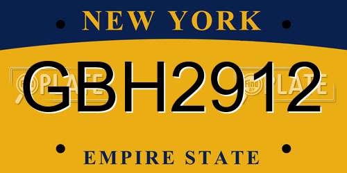 GBH2912 New York License Plate