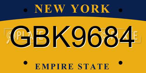 GBK9684 New York License Plate
