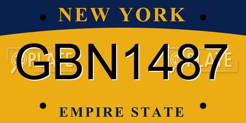 GBN1487 New York License Plate