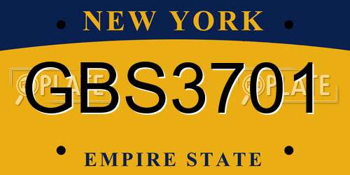 GBS3701 New York License Plate