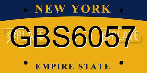 GBS6057 New York License Plate